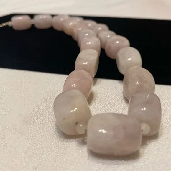 Vintage Chunky Rose Quartz Necklace - Picture 10 of 16